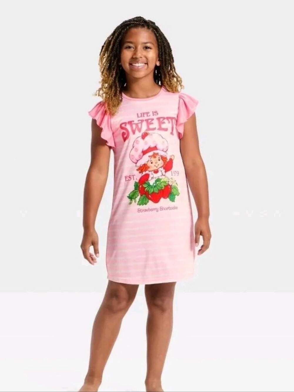 Strawberry Shortcake Girls Pajama Nightgown S (6/6x) Nwt